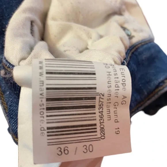 Mavi Jeans Mens 36x30 Blue Denim Marcus Slim Straight Leg Destroyed Knees - Picture 6 of 6